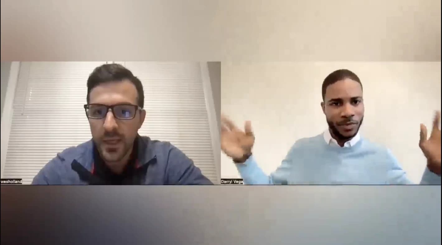 Landscape interview with two speakers detected for reframing